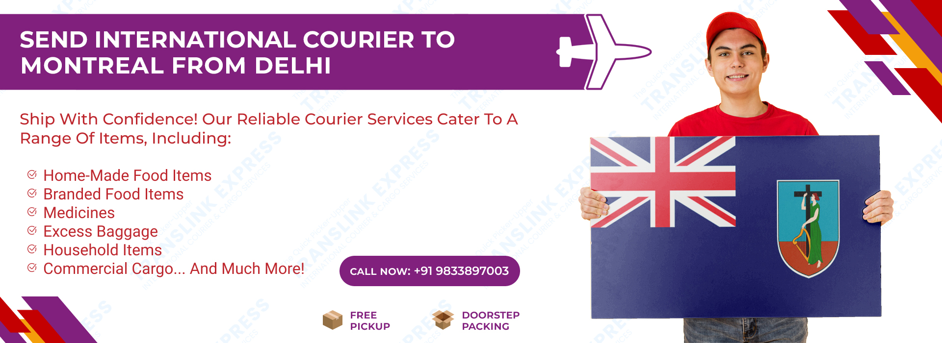 Courier to Montreal From Delhi